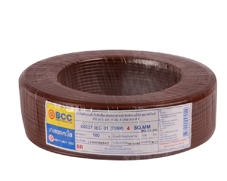 สายไฟTHW#4 น้ำตาล