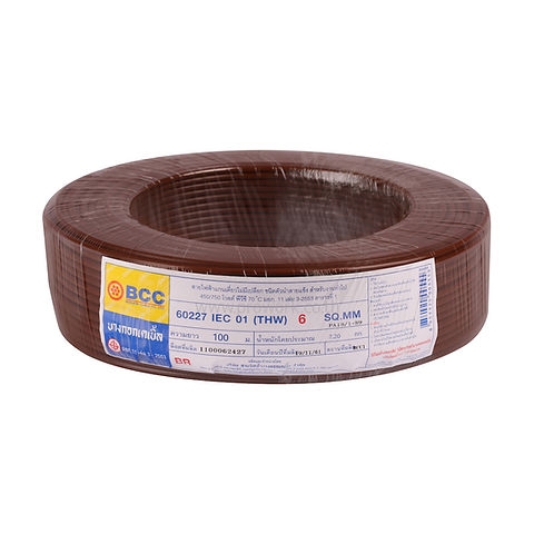 สายไฟTHW#6 น้ำตาล