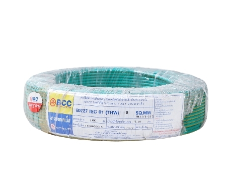 สายไฟTHW#6 เขียว