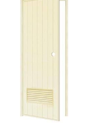 บานประตู PVC+วงกบ 70*180 สีครีม+เจาะ