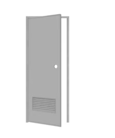 บานประตู PVC+วงกบ 70*180 สีเทา+เจาะ