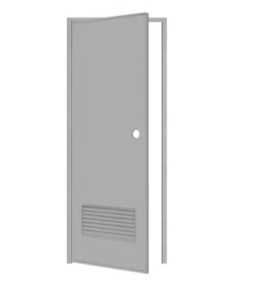 บานประตู PVC+วงกบ 70*200 สีเทา+เจาะ