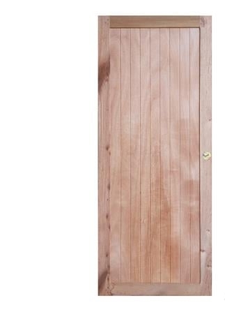 บานประตูไม้สักร่องตรง 80*200