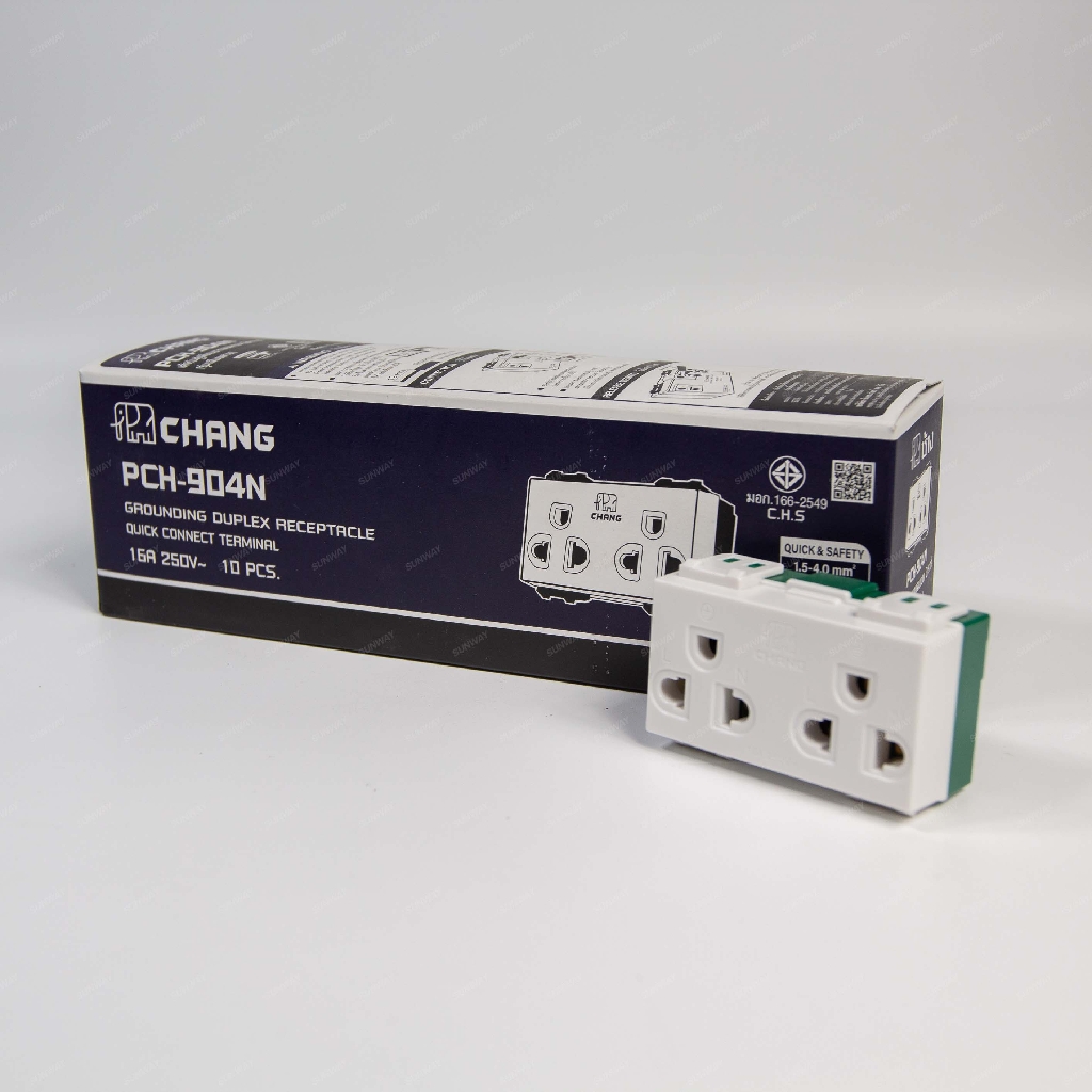 ปลั๊กกราวด์คู่ PCH 904N ตราช้าง