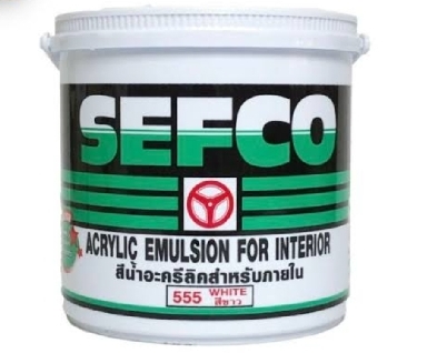 สีน้ำอะครีลิคภายใน SEFCO ขนาด 1กล. 555ขาว
