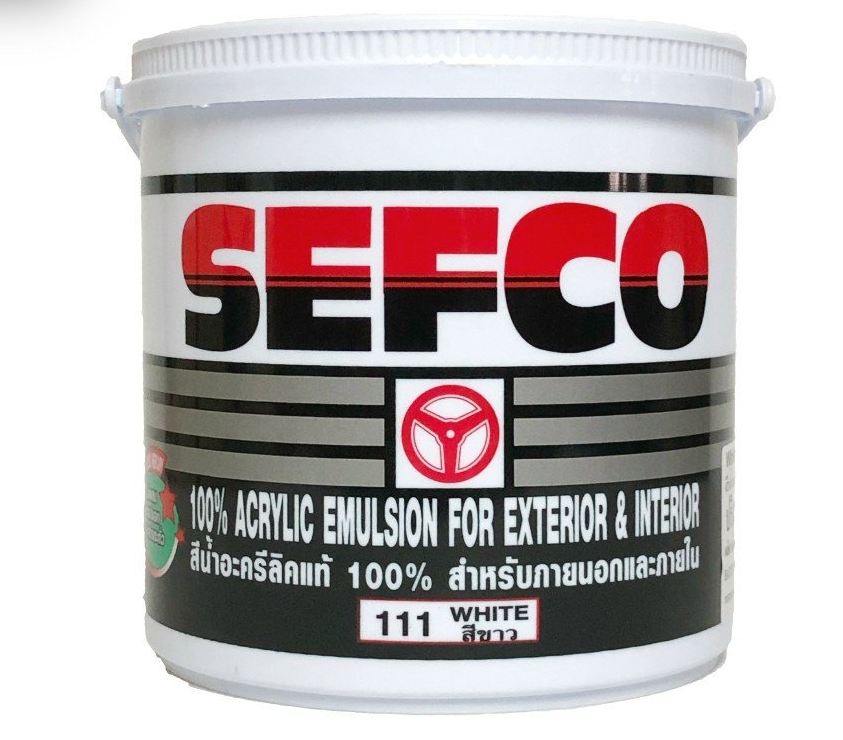 สีน้ำอะครีลิคภายนอก SEFCO ขนาด 5 กล. 111ขาว