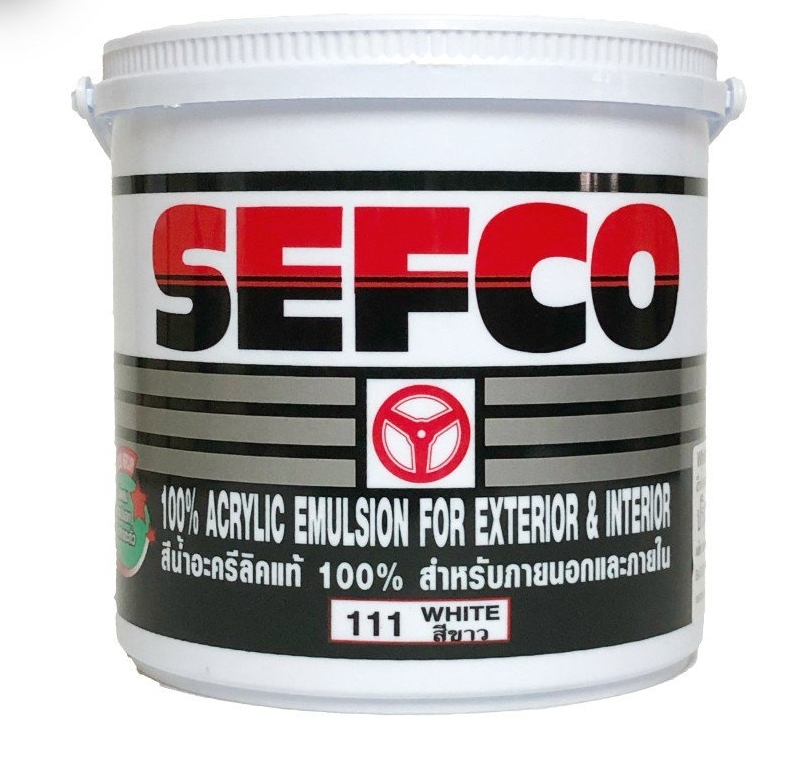 สีน้ำอะครีลิคภายนอก SEFCO ขนาด 2.5 กล. 111ขาว